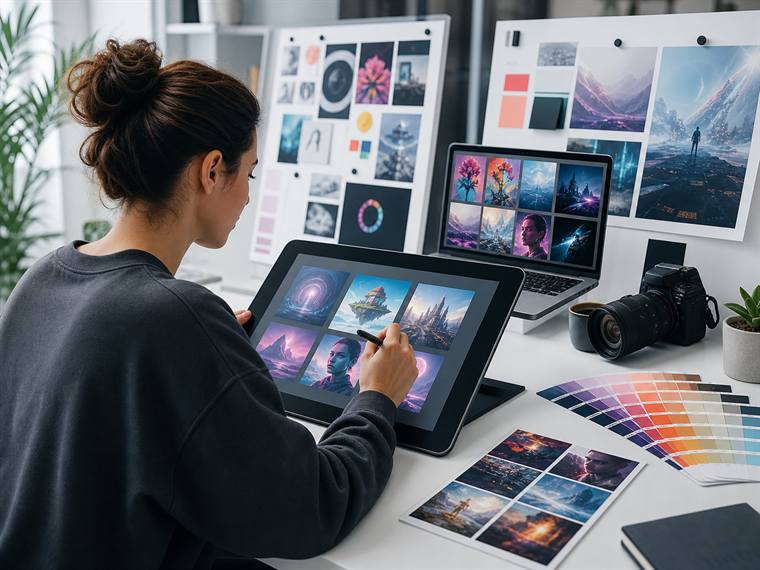 Generative AI creative workflow desk